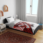St George Illawarra Dragons Rugby Bedding Set Tribal Polynesian Power Art - Lightning Mascot