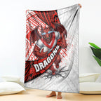 St George Illawarra Dragons Rugby Blanket Tribal Polynesian Power Art - Lightning Mascot