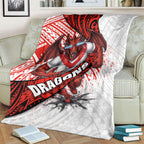 St George Illawarra Dragons Rugby Blanket Tribal Polynesian Power Art - Lightning Mascot