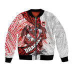 St George Illawarra Dragons Rugby Bomber Jacket Tribal Polynesian Power Art - Lightning Mascot