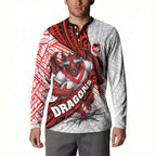 St George Illawarra Dragons Rugby Button Sweatshirt Tribal Polynesian Power Art - Lightning Mascot