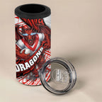 St George Illawarra Dragons Rugby 4 in 1 Can Cooler Tumbler Tribal Polynesian Power Art - Lightning Mascot