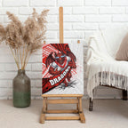 St George Illawarra Dragons Rugby Canvas Wall Art Tribal Polynesian Power Art - Lightning Mascot