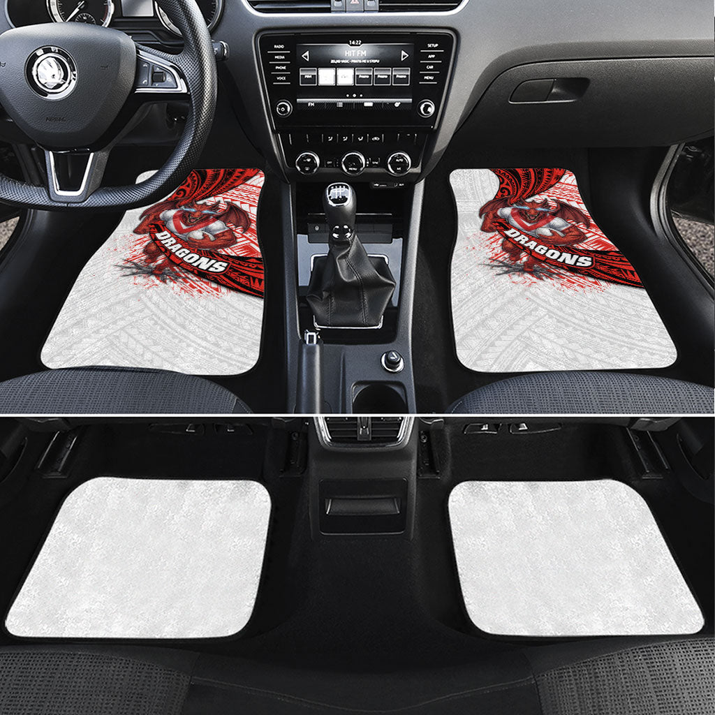 St George Illawarra Dragons Rugby Car Mats Tribal Polynesian Power Art - Lightning Mascot