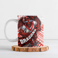 St George Illawarra Dragons Rugby Ceramic Mug Tribal Polynesian Power Art - Lightning Mascot