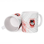 St George Illawarra Dragons Rugby Ceramic Mug Tribal Polynesian Power Art - Lightning Mascot