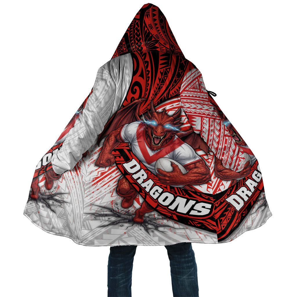 St George Illawarra Dragons Rugby Cloak Tribal Polynesian Power Art - Lightning Mascot
