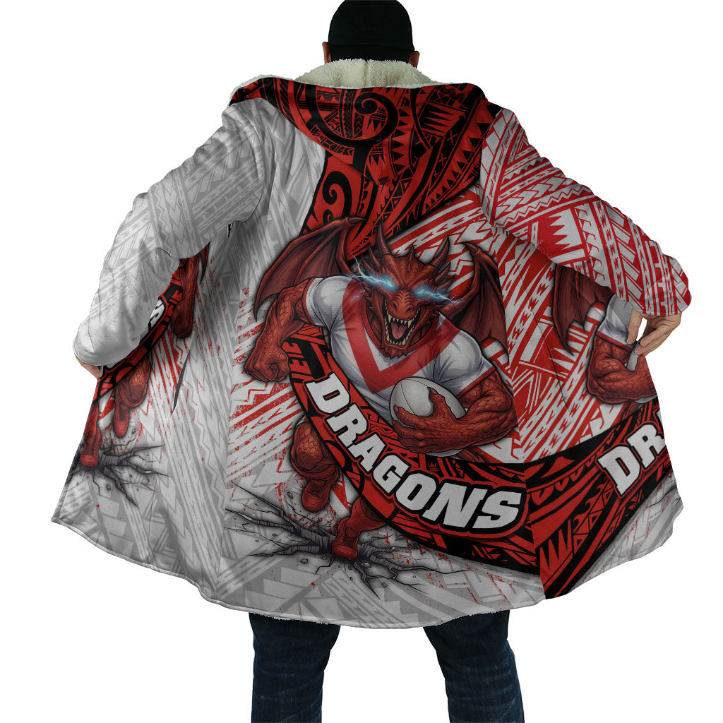 St George Illawarra Dragons Rugby Cloak Tribal Polynesian Power Art - Lightning Mascot