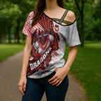 St George Illawarra Dragons Rugby Cross Shoulder Shirt Tribal Polynesian Power Art - Lightning Mascot