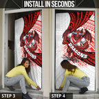 St George Illawarra Dragons Rugby Door Cover Tribal Polynesian Power Art - Lightning Mascot