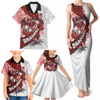 St George Illawarra Dragons Rugby Family Matching Tank Maxi Dress and Hawaiian Shirt Tribal Polynesian Power Art - Lightning Mascot