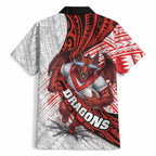 St George Illawarra Dragons Rugby Hawaiian Shirt Tribal Polynesian Power Art - Lightning Mascot