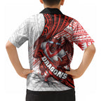 St George Illawarra Dragons Rugby Hawaiian Shirt Tribal Polynesian Power Art - Lightning Mascot