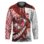 St George Illawarra Dragons Rugby Hockey Jersey Tribal Polynesian Power Art - Lightning Mascot