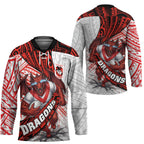 St George Illawarra Dragons Rugby Hockey Jersey Tribal Polynesian Power Art - Lightning Mascot