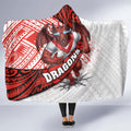 St George Illawarra Dragons Rugby Hooded Blanket Tribal Polynesian Power Art - Lightning Mascot