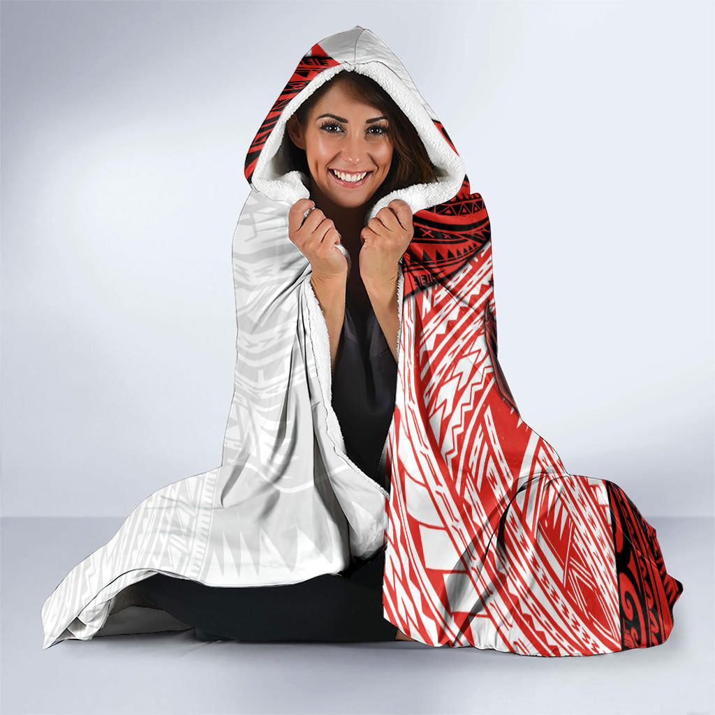 St George Illawarra Dragons Rugby Hooded Blanket Tribal Polynesian Power Art - Lightning Mascot