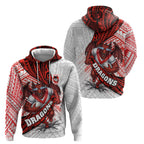 St George Illawarra Dragons Rugby Hoodie Tribal Polynesian Power Art - Lightning Mascot