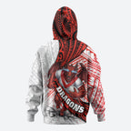 St George Illawarra Dragons Rugby Hoodie Tribal Polynesian Power Art - Lightning Mascot