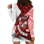 St George Illawarra Dragons Rugby Hoodie Dress Tribal Polynesian Power Art - Lightning Mascot