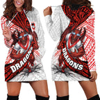 St George Illawarra Dragons Rugby Hoodie Dress Tribal Polynesian Power Art - Lightning Mascot