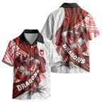 St George Illawarra Dragons Rugby Kid Hawaiian Shirt Tribal Polynesian Power Art - Lightning Mascot