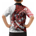 St George Illawarra Dragons Rugby Kid Hawaiian Shirt Tribal Polynesian Power Art - Lightning Mascot