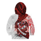 St George Illawarra Dragons Rugby Kid Hoodie Tribal Polynesian Power Art - Lightning Mascot
