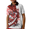 St George Illawarra Dragons Rugby Kid Polo Shirt Tribal Polynesian Power Art - Lightning Mascot