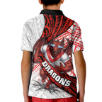 St George Illawarra Dragons Rugby Kid Polo Shirt Tribal Polynesian Power Art - Lightning Mascot