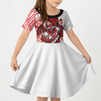 St George Illawarra Dragons Rugby Kid Short Sleeve Dress Tribal Polynesian Power Art - Lightning Mascot