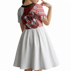 St George Illawarra Dragons Rugby Kid Short Sleeve Dress Tribal Polynesian Power Art - Lightning Mascot