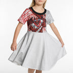 St George Illawarra Dragons Rugby Kid Short Sleeve Dress Tribal Polynesian Power Art - Lightning Mascot
