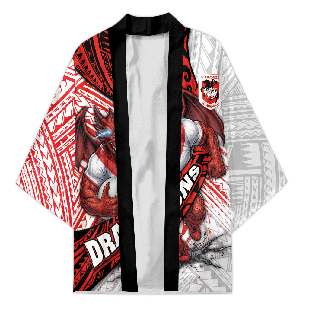 St George Illawarra Dragons Rugby Kimono Tribal Polynesian Power Art - Lightning Mascot