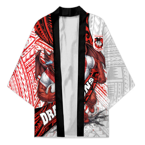 St George Illawarra Dragons Rugby Kimono Tribal Polynesian Power Art - Lightning Mascot