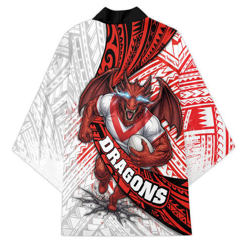 St George Illawarra Dragons Rugby Kimono Tribal Polynesian Power Art - Lightning Mascot