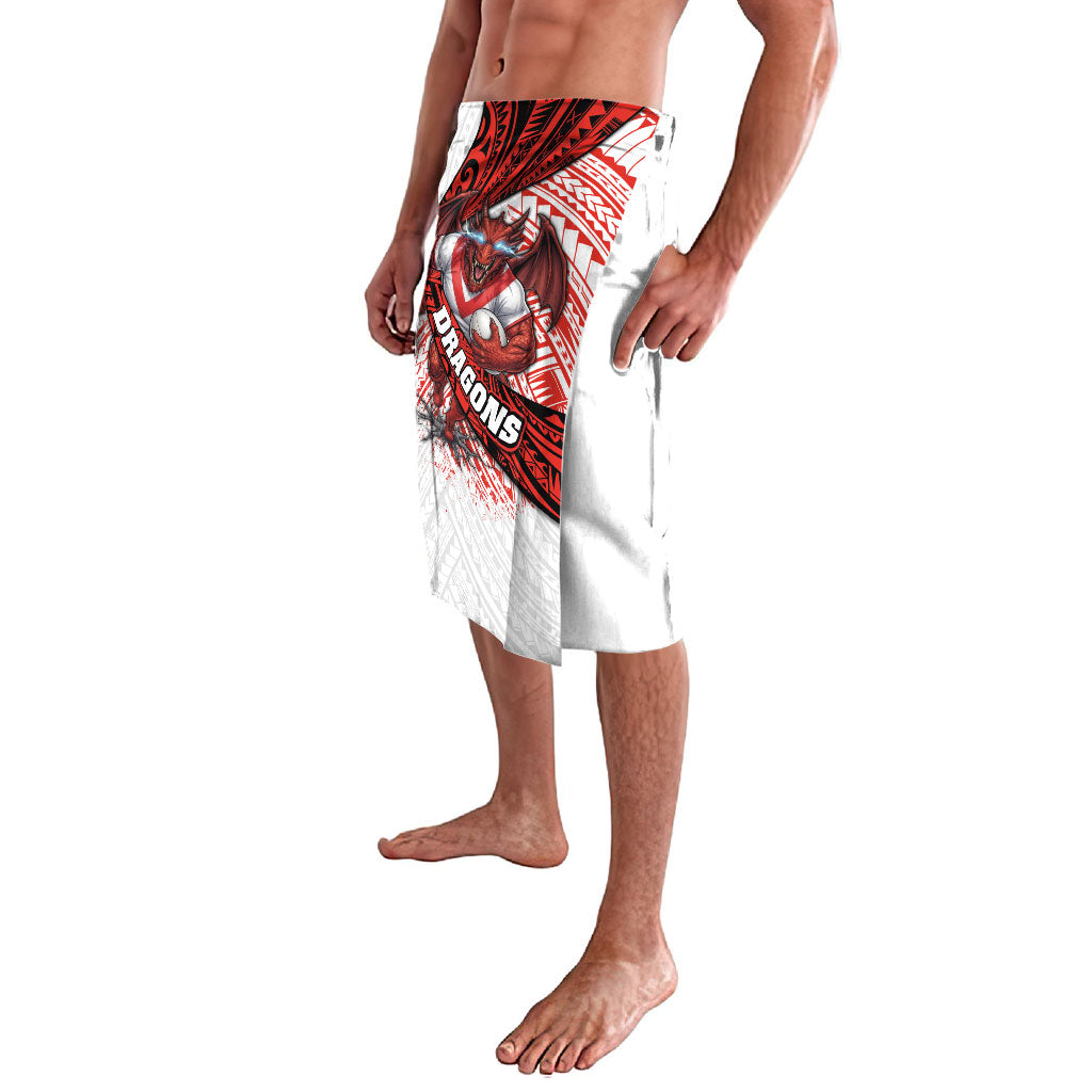 St George Illawarra Dragons Rugby Lavalava Tribal Polynesian Power Art - Lightning Mascot