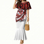 St George Illawarra Dragons Rugby Mermaid Dress Tribal Polynesian Power Art - Lightning Mascot