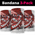 St George Illawarra Dragons Rugby Neck Gaiter Tribal Polynesian Power Art - Lightning Mascot