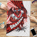 St George Illawarra Dragons Rugby Puzzle Tribal Polynesian Power Art - Lightning Mascot