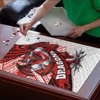 St George Illawarra Dragons Rugby Puzzle Tribal Polynesian Power Art - Lightning Mascot