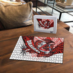 St George Illawarra Dragons Rugby Puzzle Tribal Polynesian Power Art - Lightning Mascot