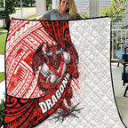 St George Illawarra Dragons Rugby Quilt Tribal Polynesian Power Art - Lightning Mascot