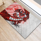 St George Illawarra Dragons Rugby Rubber Doormat Tribal Polynesian Power Art - Lightning Mascot