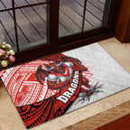 St George Illawarra Dragons Rugby Rubber Doormat Tribal Polynesian Power Art - Lightning Mascot