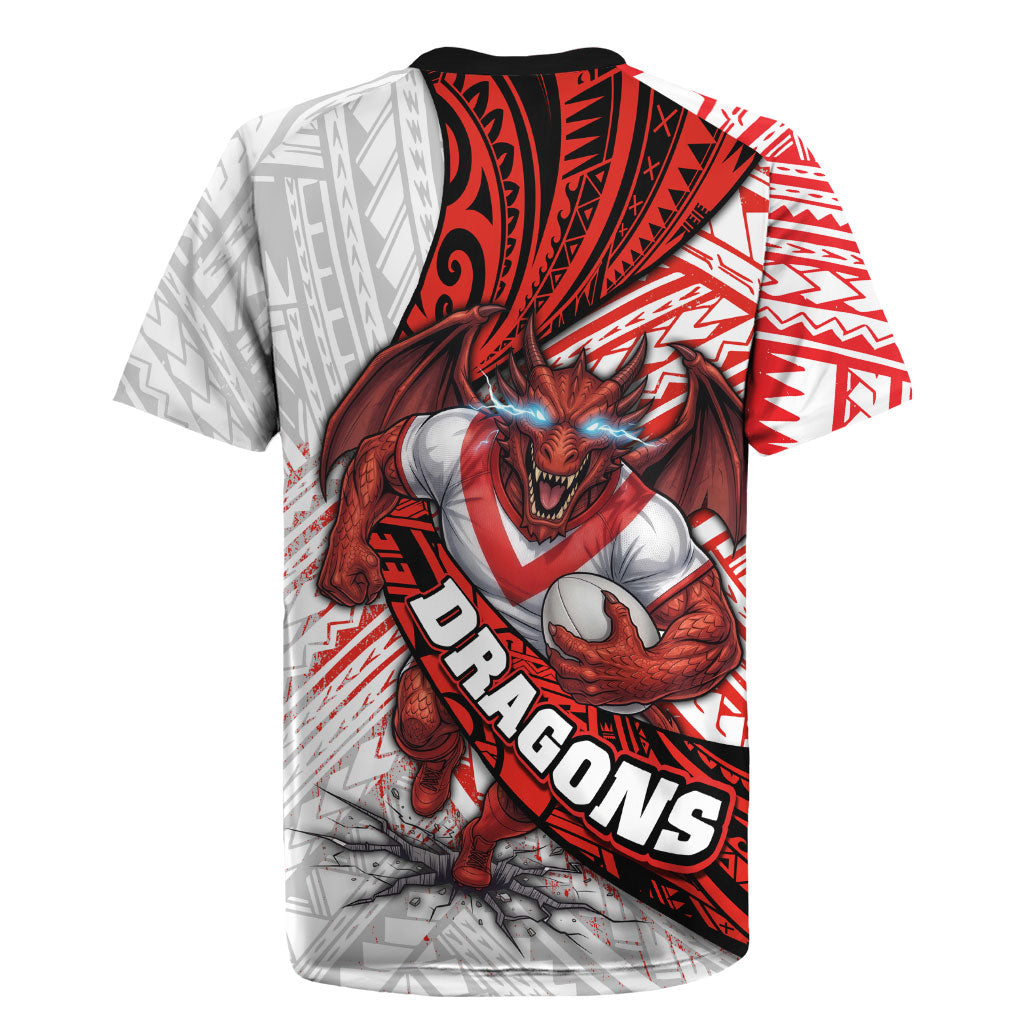 St George Illawarra Dragons Rugby Rugby Jersey Tribal Polynesian Power Art - Lightning Mascot