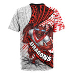 St George Illawarra Dragons Rugby Rugby Jersey Tribal Polynesian Power Art - Lightning Mascot