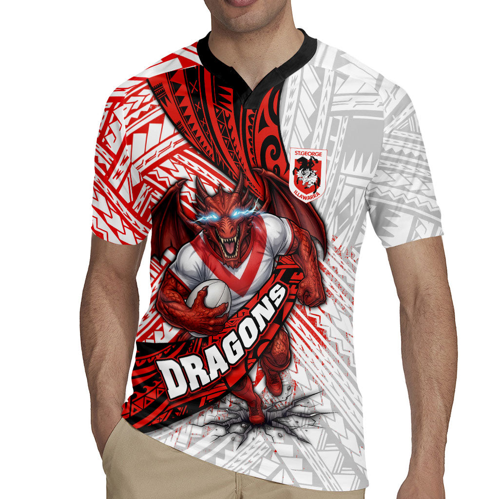 St George Illawarra Dragons Rugby Rugby Jersey Tribal Polynesian Power Art - Lightning Mascot