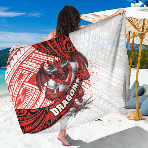 St George Illawarra Dragons Rugby Sarong Tribal Polynesian Power Art - Lightning Mascot