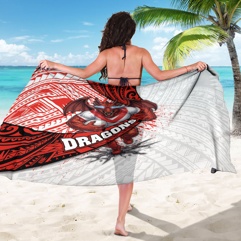 St George Illawarra Dragons Rugby Sarong Tribal Polynesian Power Art - Lightning Mascot